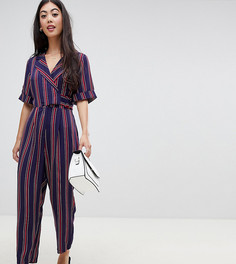 Комбинезон в полоску с запахом ASOS DESIGN Petite - Мульти
