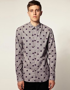 Облегающая рубашка в горошек Paul Smith Jeans - Фиолетовый