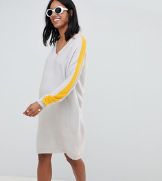 Трикотажное платье с V-образным вырезом и окантовкой ASOS DESIGN Maternity - Серый