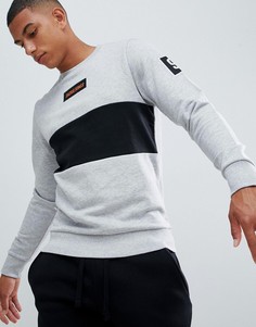 Свитшот со вставкой и нашивкой с логотипом Jack & Jones Core - Серый