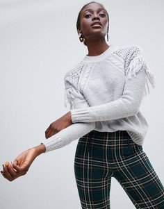 Вязаный джемпер с кисточками Vero Moda - Серый