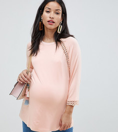 Топ со сборками и вставками кроше ASOS DESIGN Maternity Nursing - Розовый