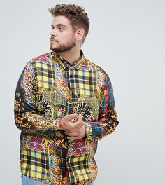 Рубашка стандартного кроя с комбинированным принтом ASOS DESIGN Plus - Мульти