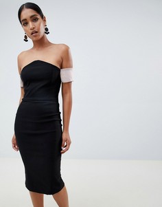 Платье-футляр с V-образным вырезом Vesper - Черный