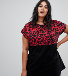 Футболка в стиле колор блок New Look Curve - Красный