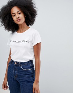 Облегающая футболка с логотипом Calvin Klein Jeans - Белый