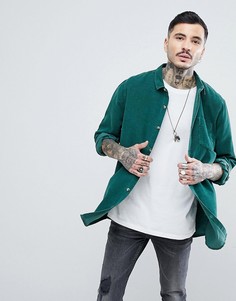Вельветовая рубашка с карманом Rollas - Зеленый Rollas