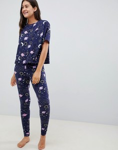 Пижамный комплект с леггинсами ASOS DESIGN - Темно-синий