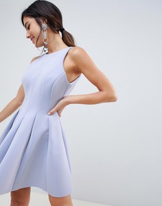 Короткое приталенное платье с открытой спиной ASOS DESIGN - Синий
