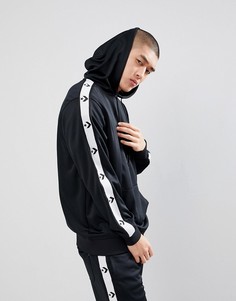 Худи черного цвета с фирменной лентой на рукавах Converse 10007588-A01 - Черный