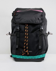 Черный походный рюкзак с разноцветной отделкой ASOS DESIGN - Черный