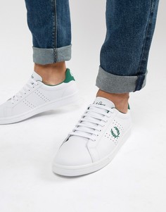 Белые кожаные кроссовки с контрастной отделкой Fred Perry - Белый