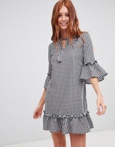 Свободное платье в клетку Vero Moda - Мульти