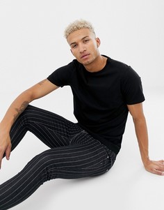 Черная узкая футболка River Island - Черный