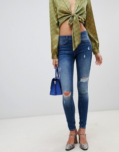 Джинсы скинни с рваной отделкой River Island Amelie - Синий