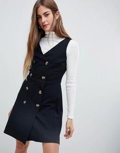 Двубортное платье-сарафан New Look - Черный