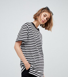 Черная oversize-футболка в белую полоску Monki - Мульти