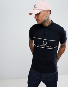 Черное поло из пике в стиле 90-х Fred Perry Sports Authentic - Черный