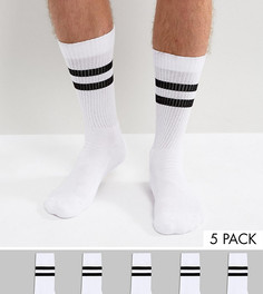 Набор из 5 пар носков в спортивном стиле с полосами ASOS - Мульти