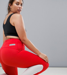 Спортивные леггинсы с сетчатой вставкой и молнией ASOS 4505 Curve premium - Красный