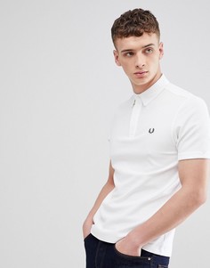 Поло из пике белого цвета с фактурным воротником Fred Perry - Белый