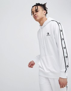 Худи белого цвета с отделкой лентой Converse 10007588-A06 - Белый