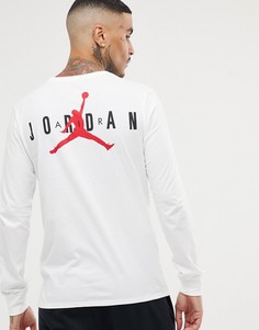 Белый лонгслив с логотипом Nike Jordan AA7754-100 - Белый