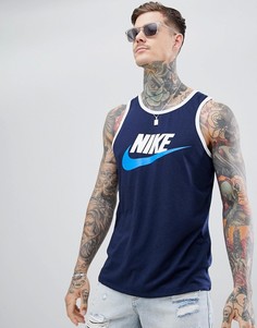 Темно-синяя майка с логотипом Nike 779234-453 - Темно-синий