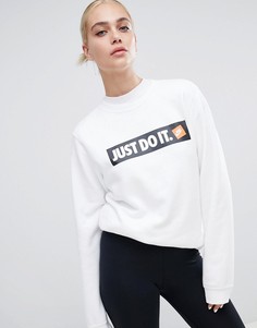 Свитшот с круглым вырезом и логотипом Nike - Белый