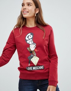 Свитшот Love Moschino Lady Diamond - Красный