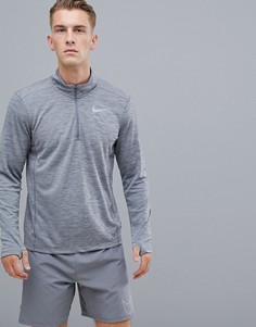 Серый свитшот с молнией Nike Running Pacer 928411-036 - Черный