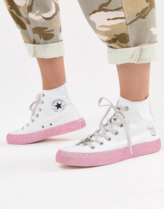 Белые высокие кроссовки с блестящей отделкой Converse X Miley Cyrus Chuck Taylor All Star - Белый