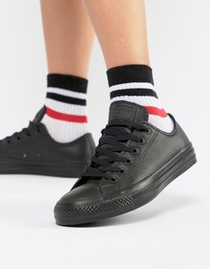 Черные кожаные кроссовки Converse Chuck Taylor Ox - Черный