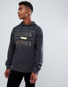 Трикотажный худи с логотипом Jack & Jones - Серый