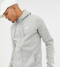 Худи серого цвета на молнии Nike Club 804389-063 - Серый