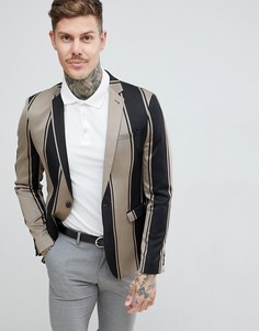 Приталенный блейзер в черную полоску ASOS DESIGN - Черный