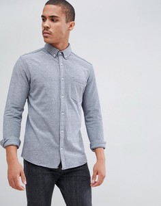 Приталенная трикотажная рубашка Jack & Jones Core - Темно-синий
