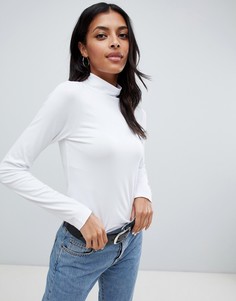 Белый лонгслив с высоким воротом ASOS DESIGN - Белый