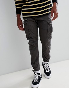 Брюки-карго слим с затяжками внизу Jack & Jones - Серый