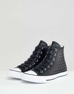 Converse Chuck Taylor All Star leather studded hi trainers in black - Черный