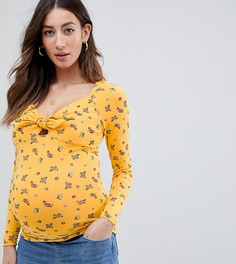 Топ с длинными рукавами, завязкой и цветочным принтом ASOS DESIGN Maternity - Мульти