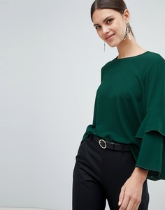 Блузка с оборками на рукавах Y.A.S Citta - Зеленый