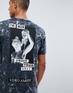 Свободная футболка с принтом на спине ASOS DESIGN - Синий