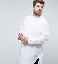 Белая длинная рубашка классического кроя с воротником на пуговице ASOS DESIGN Plus - Белый