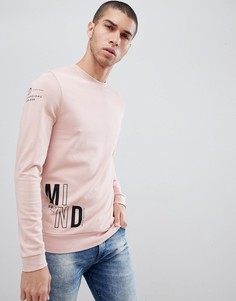 Розовый обтягивающий свитшот с принтом ASOS DESIGN - Розовый