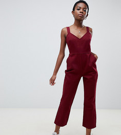 Джинсовый расклешенный комбинезон ASOS DESIGN Petite - Красный