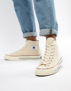 Бежевые высокие кеды в стиле 70-х Converse Chuck Taylor All Star 162053C - Белый