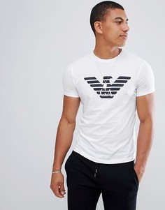 Белая футболка с круглым вырезом и логотипом Emporio Armani - Белый