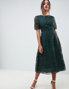 Кружевное платье миди ASOS DESIGN Premium - Зеленый