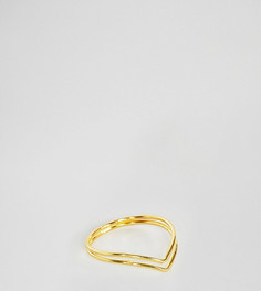 Кольцо из позолоченного серебра со стрелой Kingsley Ryan - Золотой